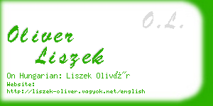 oliver liszek business card